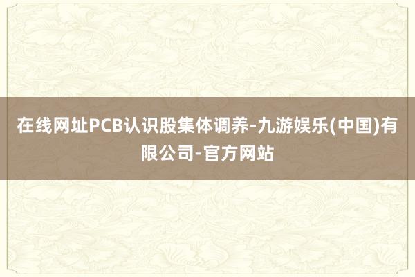在线网址PCB认识股集体调养-九游娱乐(中国)有限公司-官方网站