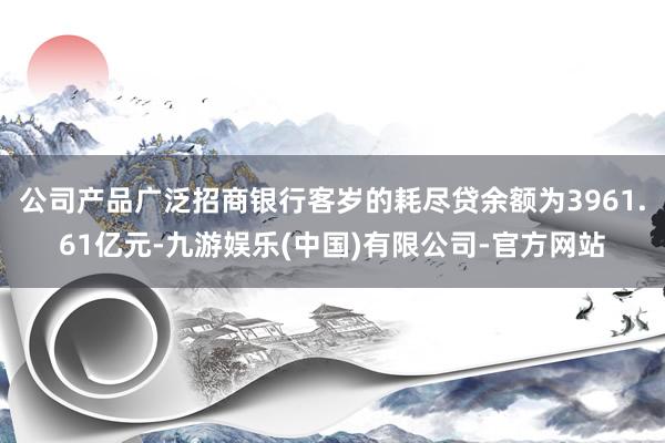 公司产品广泛招商银行客岁的耗尽贷余额为3961.61亿元-九游娱乐(中国)有限公司-官方网站