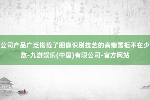 公司产品广泛搭载了图像识别技艺的高端雪柜不在少数-九游娱乐(中国)有限公司-官方网站