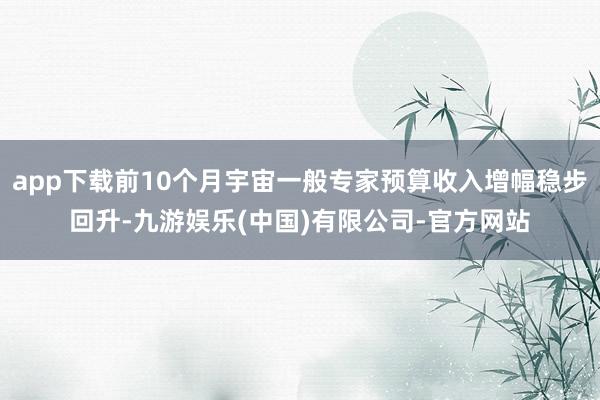 app下载前10个月宇宙一般专家预算收入增幅稳步回升-九游娱乐(中国)有限公司-官方网站